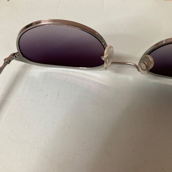 Sama Titanium Sunglasses Silvertone Frame Round Lenses Grey Excellent Condition main image 8